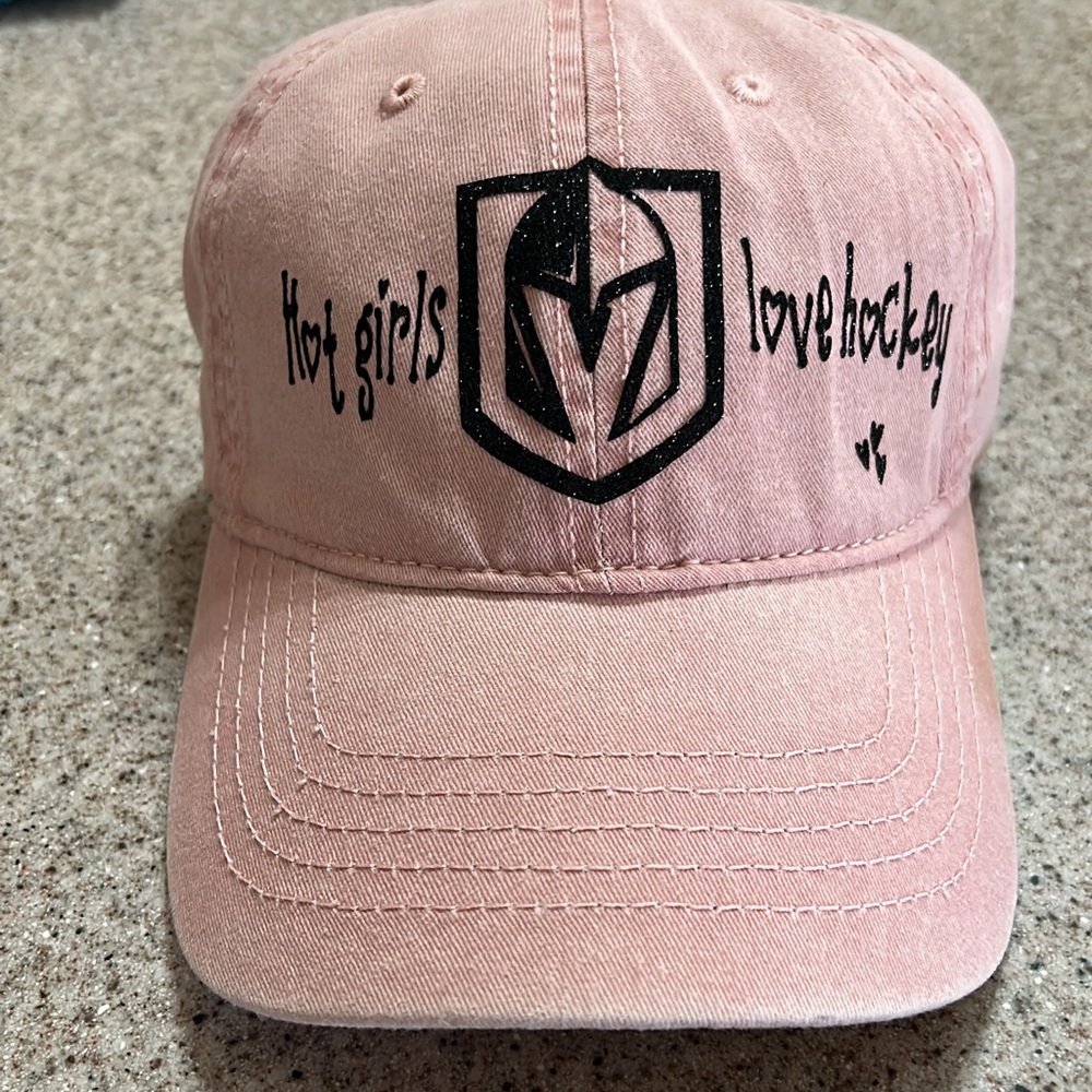 Love Hockey Pink Baseball Cap - "Hot Girls Love Hockey" New